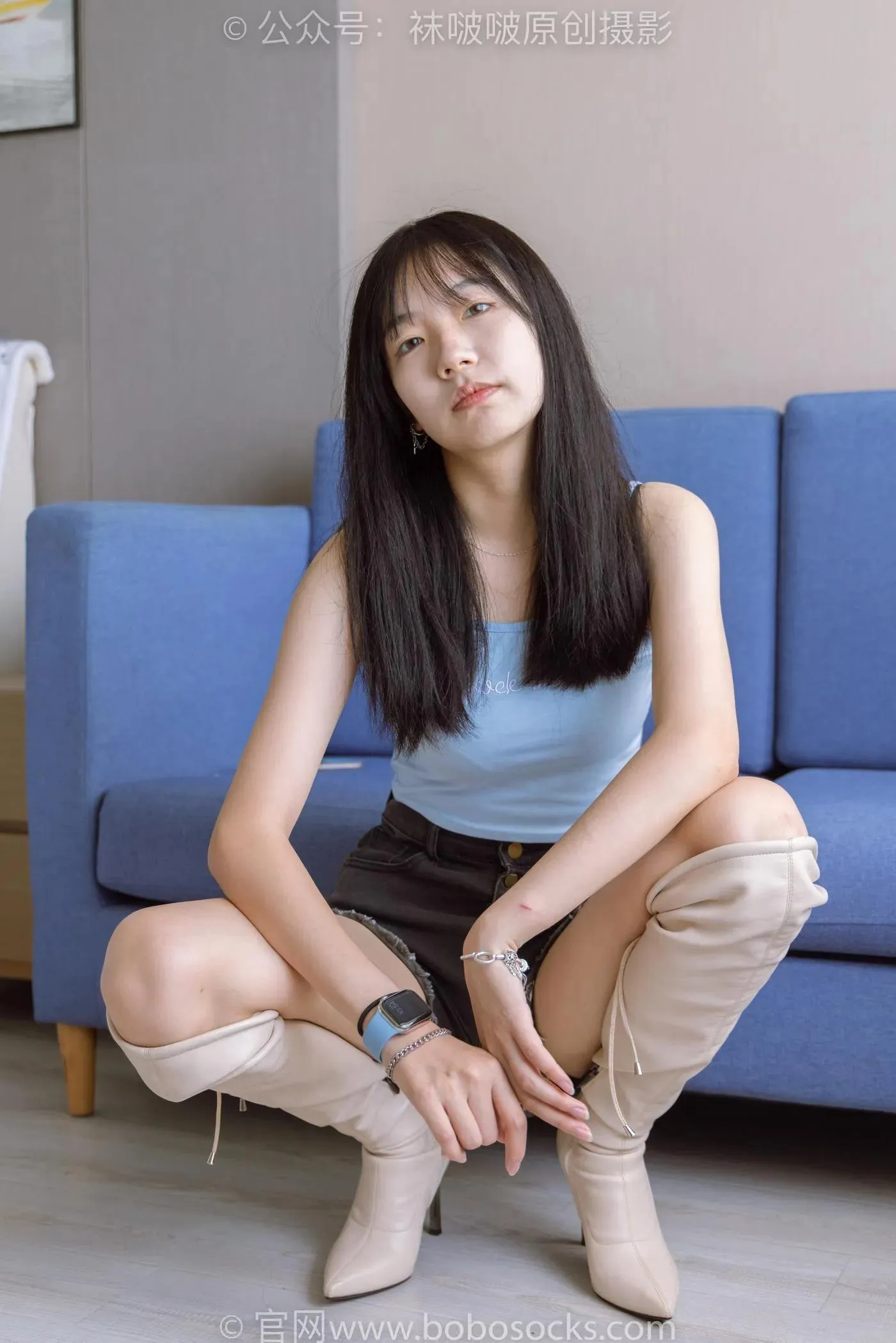 [BoBoSocks袜啵啵]NO.174 小甜豆-高跟长靴、白棉袜、裸足 [178P]插图5